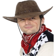Suede Look Cowboy Hat - Brown - 31688
