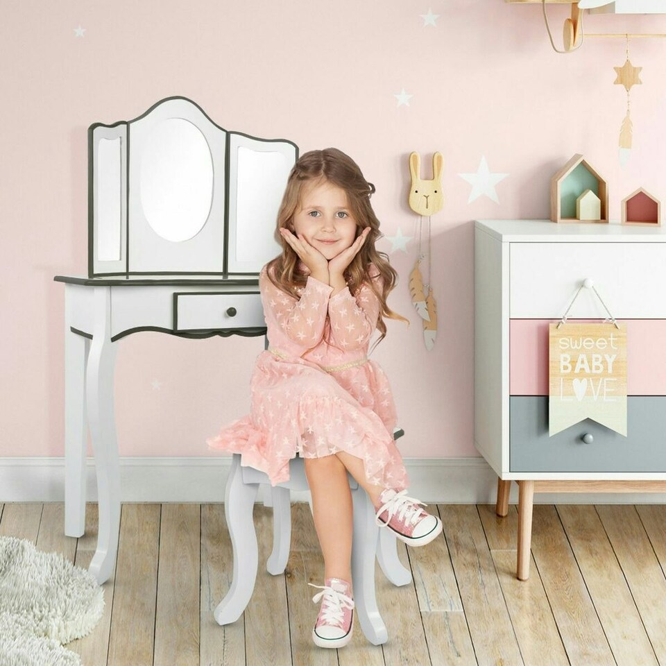 image 1 of Dressing Table with Stool Colorbaby Toy White Children's 61 x 29 x 100 cm