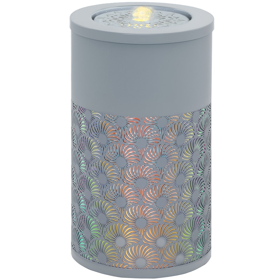 image 1 of Outsunny Outdoor Waterfall Fountain Water Feature with LED, Light Grey