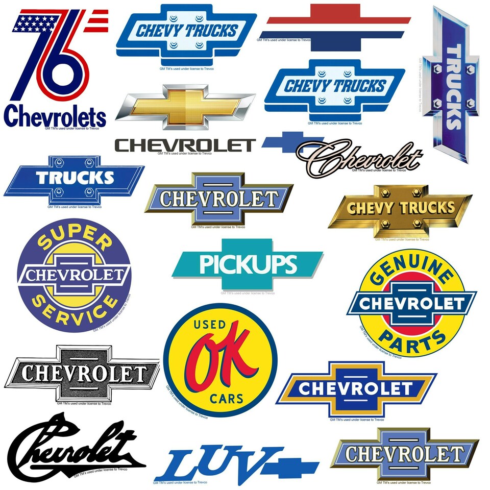 image 1 of Chevrolet Deluxe Logo Stickers (Pack of 50) - Multicoloured - One Size