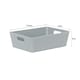 image 4 of Wham Studio 5 x 770ml Rectangular Plastic Storage Baskets Ice White Grey