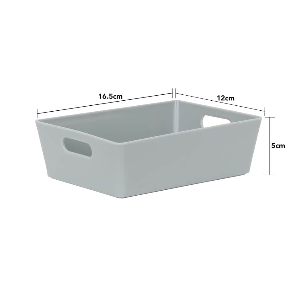 image 1 of Wham Studio 5 x 770ml Rectangular Plastic Storage Baskets Ice White Grey