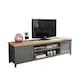 image 6 of Console TV Stand Television Unit Living Room Furniture Oak Solid | Grey