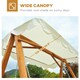 image 3 of Outsunny Swing Chair 3 Seater Swinging Wooden Hammock Garden Seat Outdoor Canopy