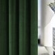 image 2 of Hampton Green Velvet Curtains 66 x 72 inch (168 x 183 cm) 100% Blackout Eyelet Thermal Noise Reducing Curtains for Bedroom and Living Room