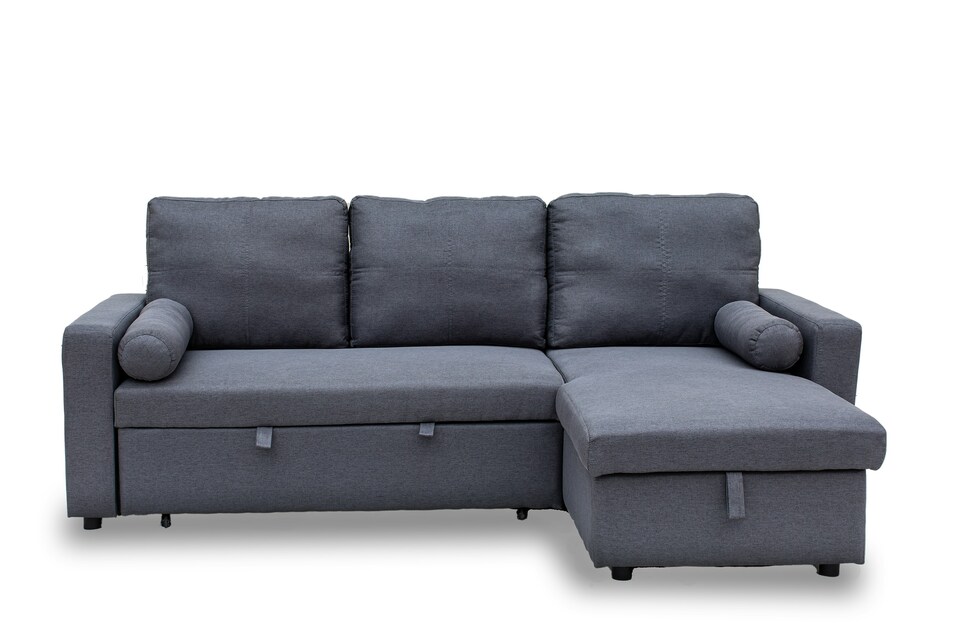 image 1 of Manhattan Grey 3 Seat Corner Sofa Bed Set - Left or Right | Multi | Three Seater