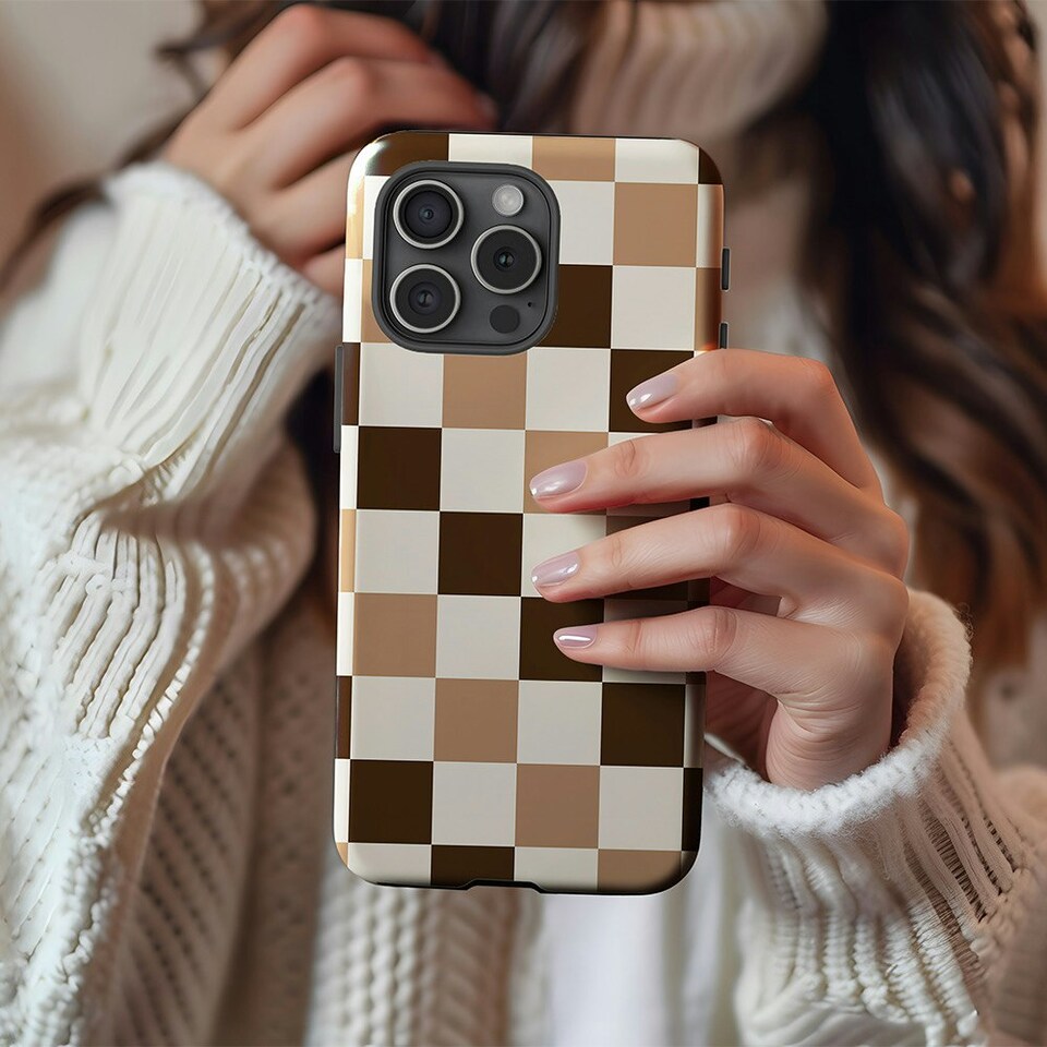 image 1 of Chocolate Check Phone Case | Brown | iPhone 16e
Slim | iPhone 16e
Slim