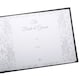 image 3 of Beautiful Black Satin Fabric Wedding Day Guest Book with Silver Floral Decor