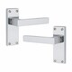 image 3 of Golden Grace 5 Pairs Victorian Straight Delta Door Handles Latch in Silver Polished Chrome - 120mm x 40mm Backplate Chrome
