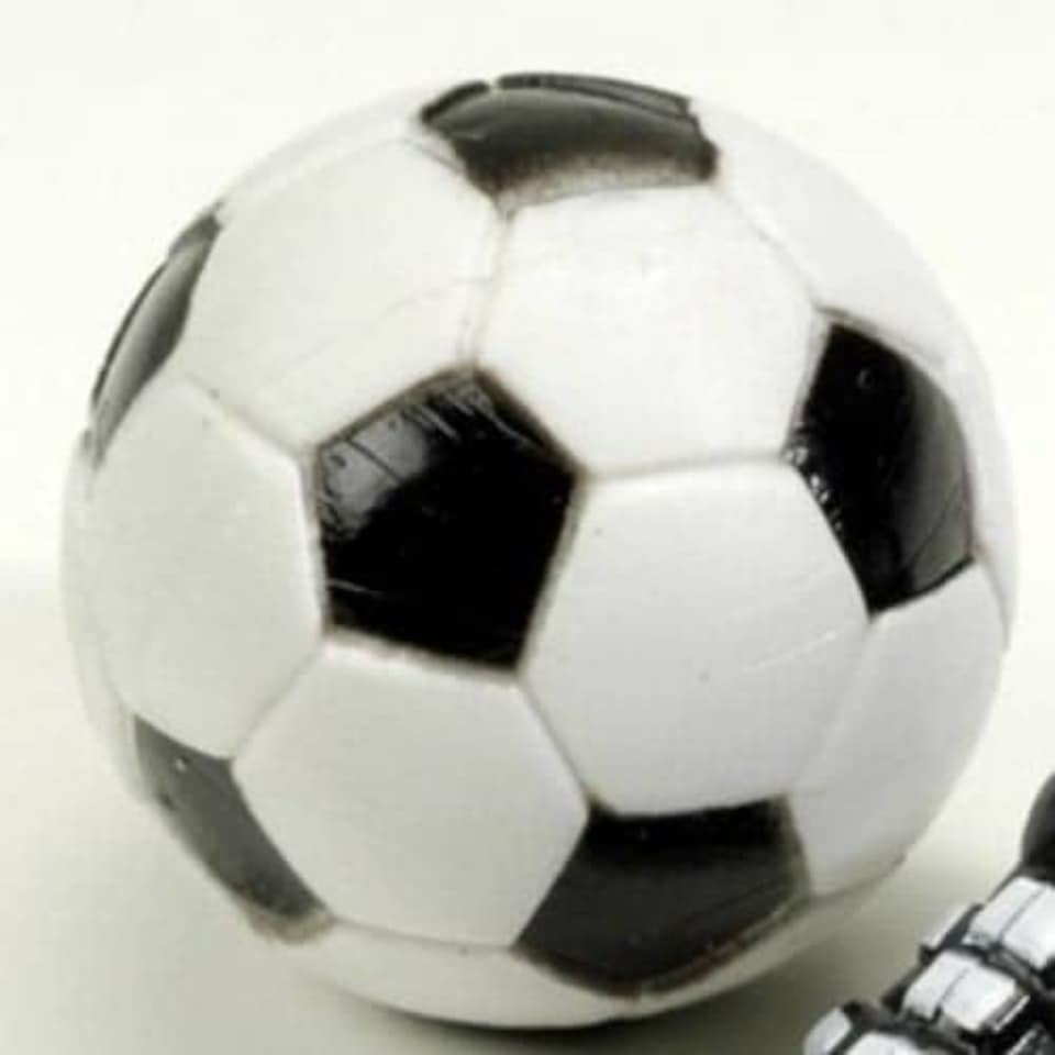 Black and White Plastic Football Cake Topper