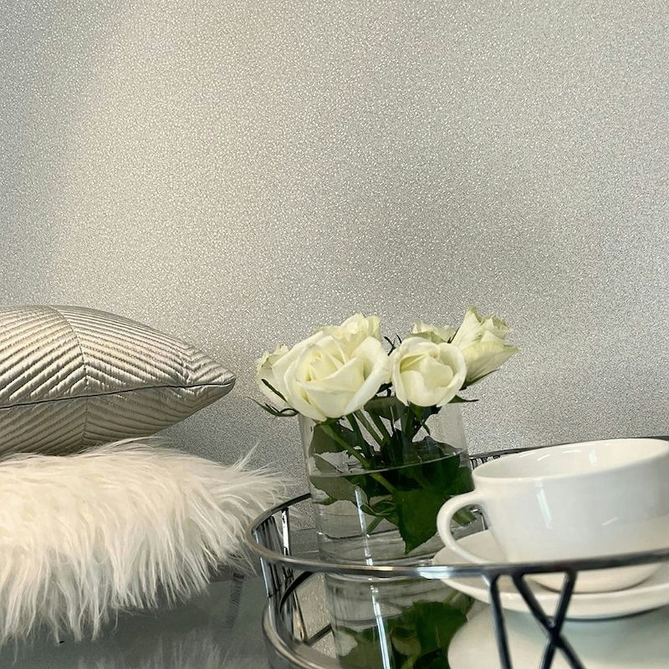 image 1 of Belgravia Valentino Plain Textured Wallpaper - Grey - 10m x 53cm Grey
