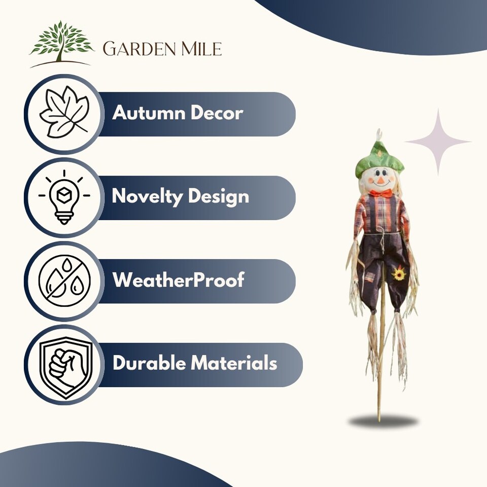 image 1 of Marco Paul 160cm Autumn Boy Scarecrow Garden Stake Halloween Outdoor Decoration