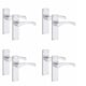 image 1 of Golden Grace 4 Pairs Victorian Scroll Astrid Door Handles Latch in Silver Polished Chrome - 120mm x 40mm Backplate Chrome