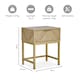 image 5 of Vonhaus Ducie Bedside Table with Gold Frame & Herringbone Finish