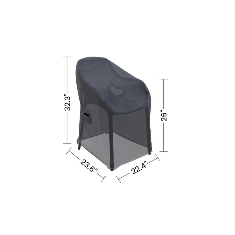 image 1 of Covers and all Farrah Patio Dining Chair Covers Set of 2 Water-Repellent UV-Resistant Polyester with Tie-Downs for Outdoor Armchairs, 22.4 W x 23.6 D