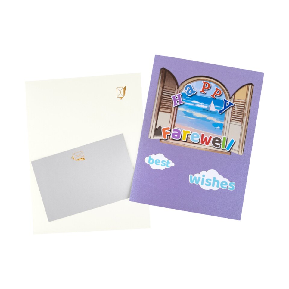 image 1 of A Vibrant Goodbye & Good Luck 3D Pop Up Happy Farewell Card