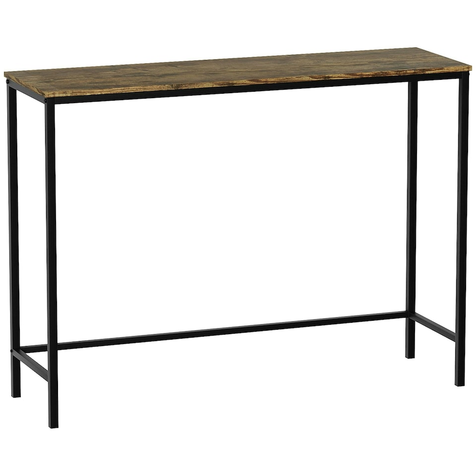 image 1 of Vida Designs Brooklyn Console Table Hallway Shelf, Dark Wood