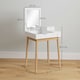 image 5 of HOMCOM Dressing Table with Flip-up Mirror, Makeup Desk with 2 Drawers and Pine Wood Legs, Vanity Table Writing Desk for Bedroom Living Room, White