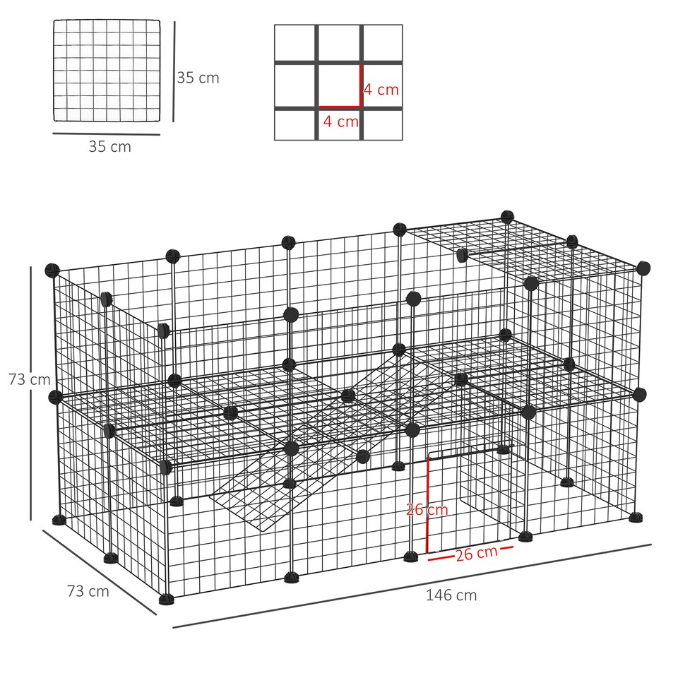 image 1 of PawHut DIY Pet Playpen 36 Panel for Rabbit Chinchilla Hedgehog