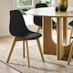 image 4 of Alderley Premium Black Plastic Dining Chairs with Wooden Legs - Set of 2