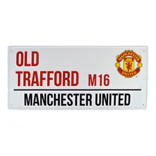 Manchester United FC Metal Street Sign | Red | Red/Yellow | 1