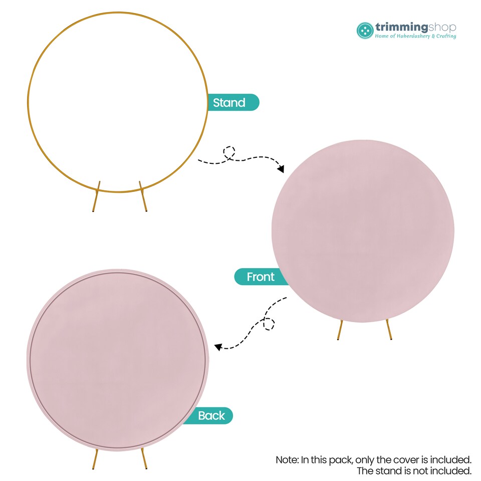 image 1 of 160GSM Baby Pink Round Arch Backdrop Cover - 200cm