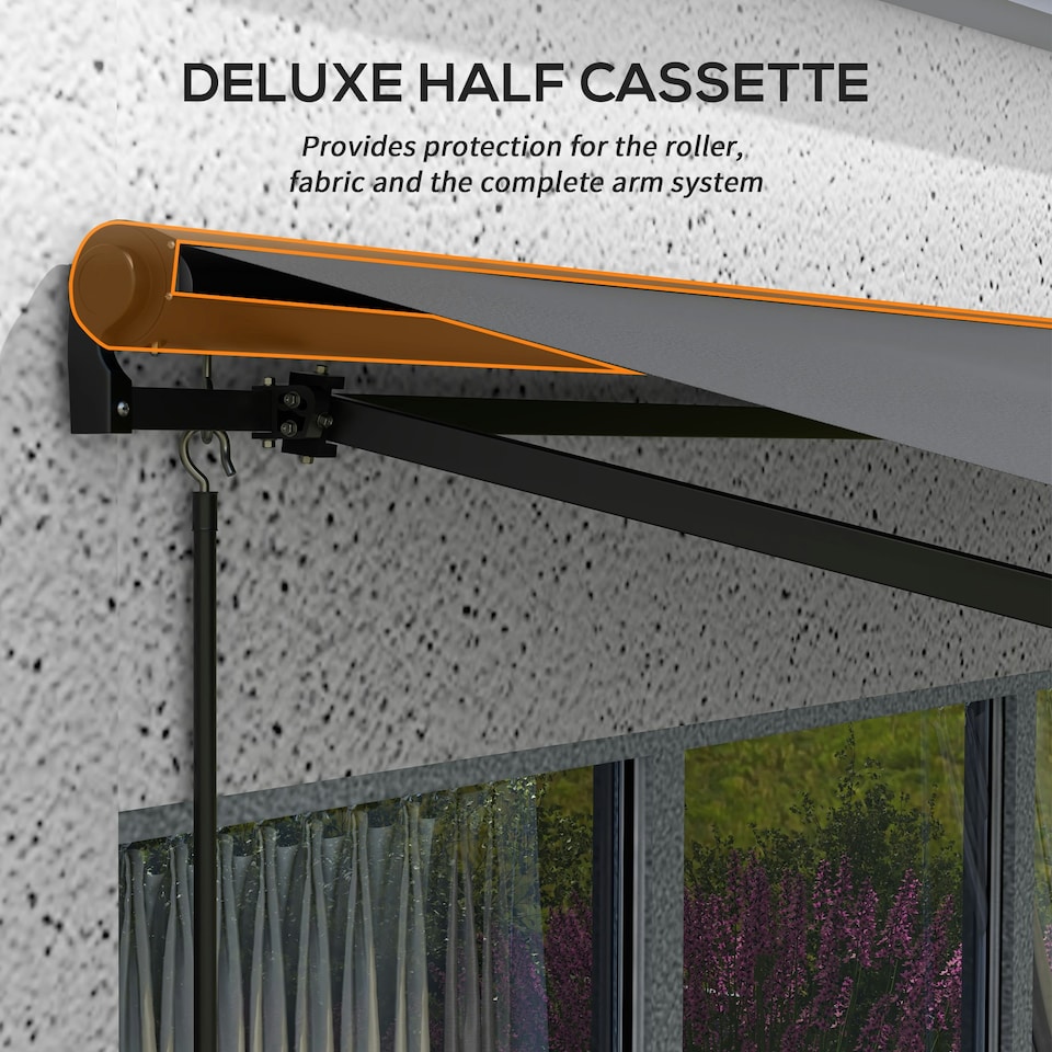 image 1 of Outsunny 3 x 2m Electric Retractable Awning, Aluminium Frame, Dark Grey