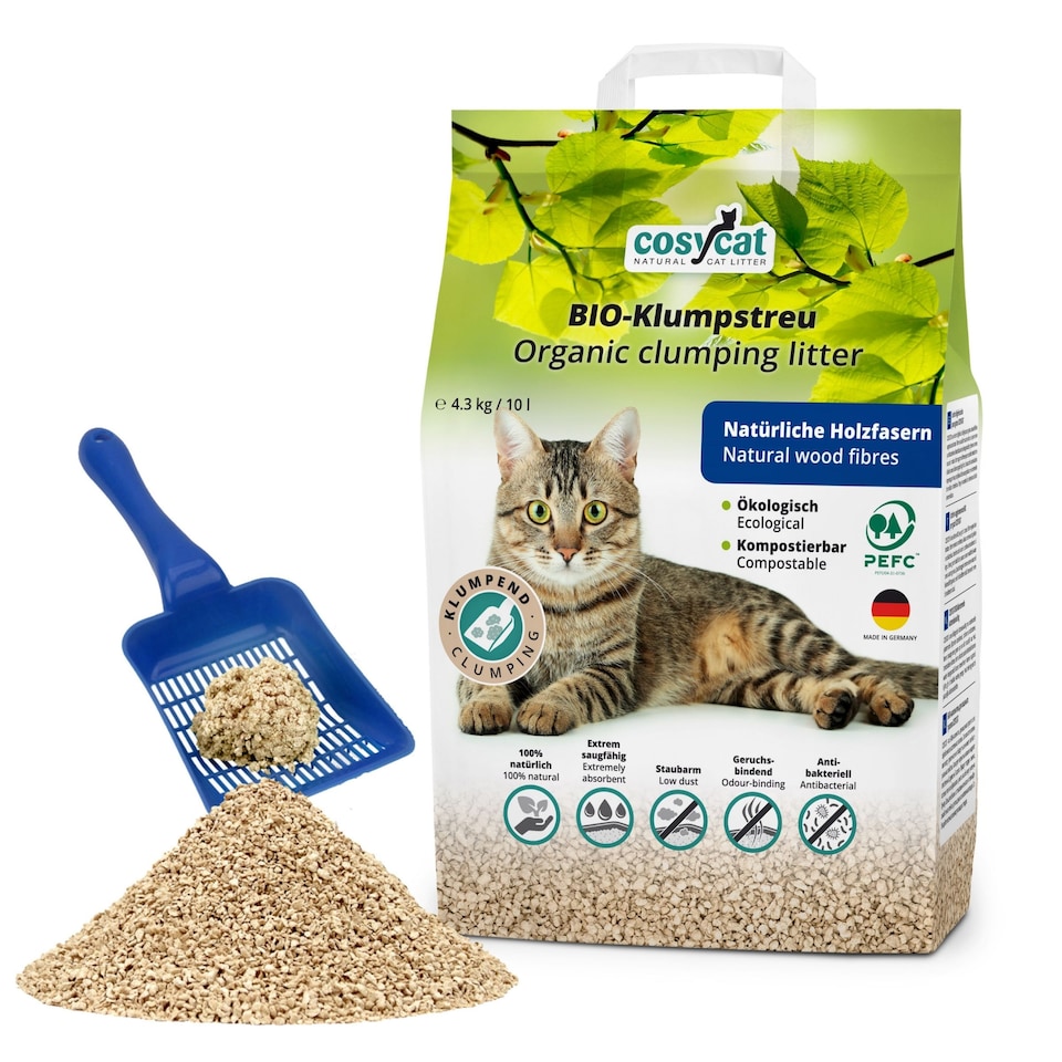 image 1 of Cosycat Clumping Wood Cat Litter 10L Fine Granule