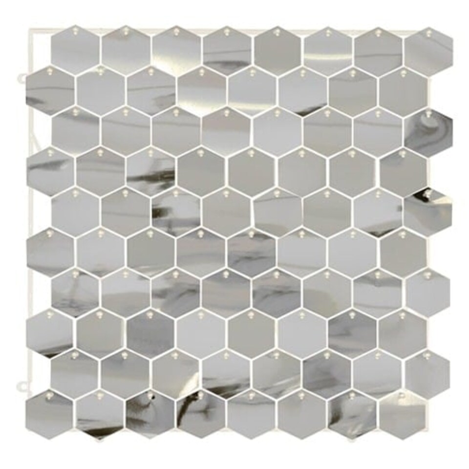 Metallic Silver Hexagons Sequin Wall Panel Backdrop 30cm x 30cm