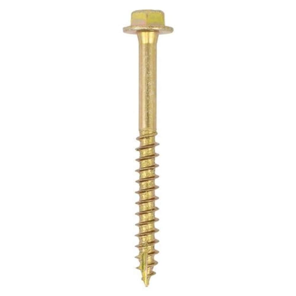 image 1 of Timco - Advanced Coach Screws - Hex Flange - Yellow (Size 6.0 x 25 - 100 Pieces)