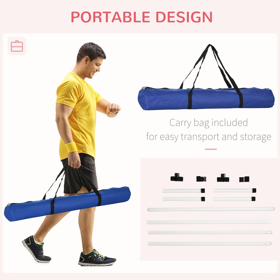 image 1 of PawHut 4 Pieces Dog Agility Training Equipment with Carrying Bag, White