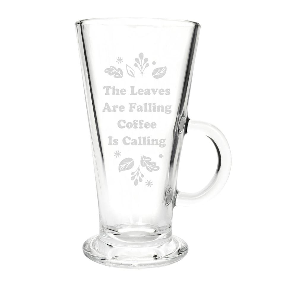 image 1 of Personalised Autumn Latte Glass Clear