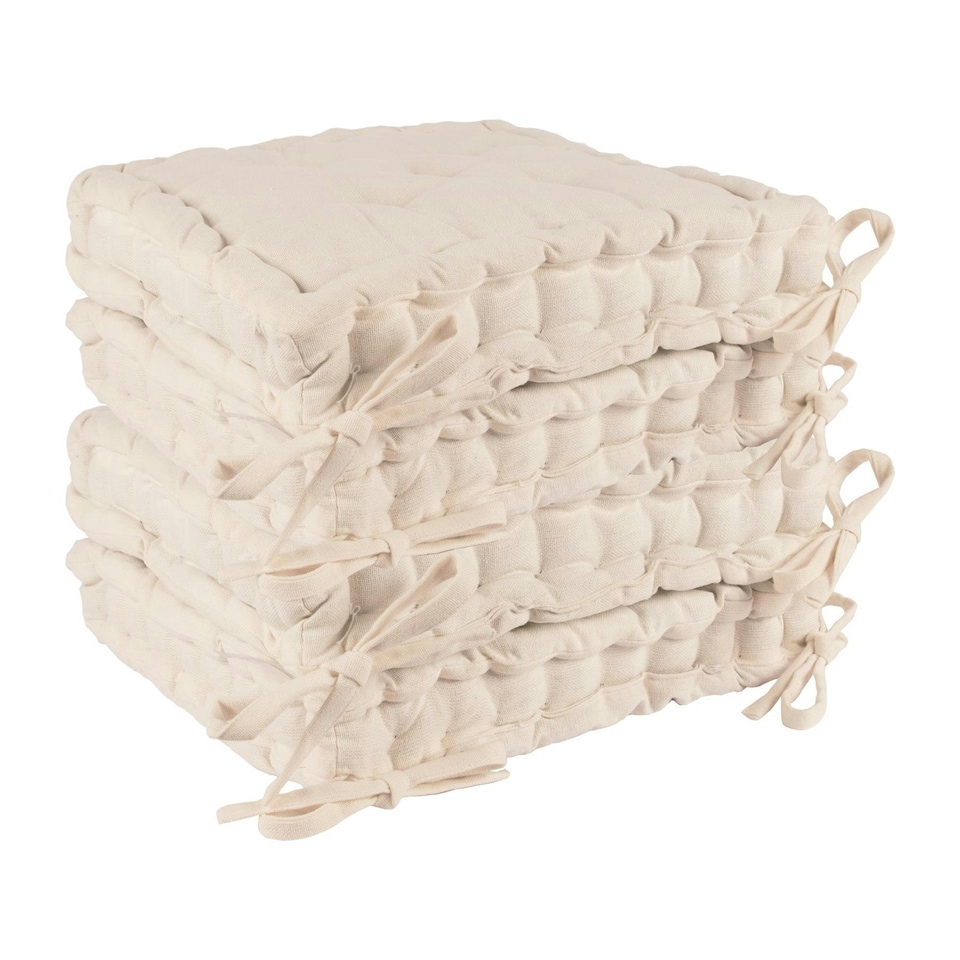 image 1 of Nicola Spring French Mattress Seat Cushions - 40cm - Cream - Pack of 4 Cream