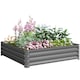 image 1 of Outsunny Raised Garden Bed Metal Garden Flower Vegetable Planter Light Grey
