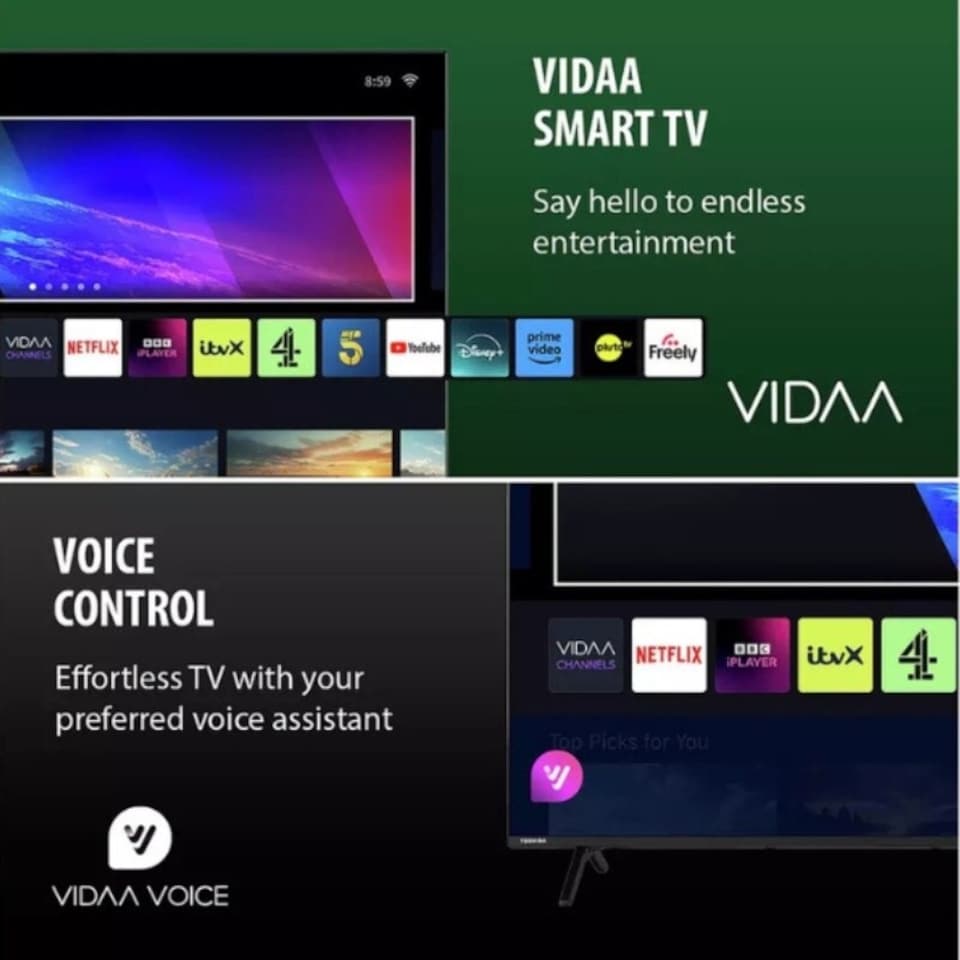 image 1 of Toshiba 55 Inch 4K Ultra HD LED HDR Smart VIDAA Freely TV & Dolby - 55UV2F53DBU