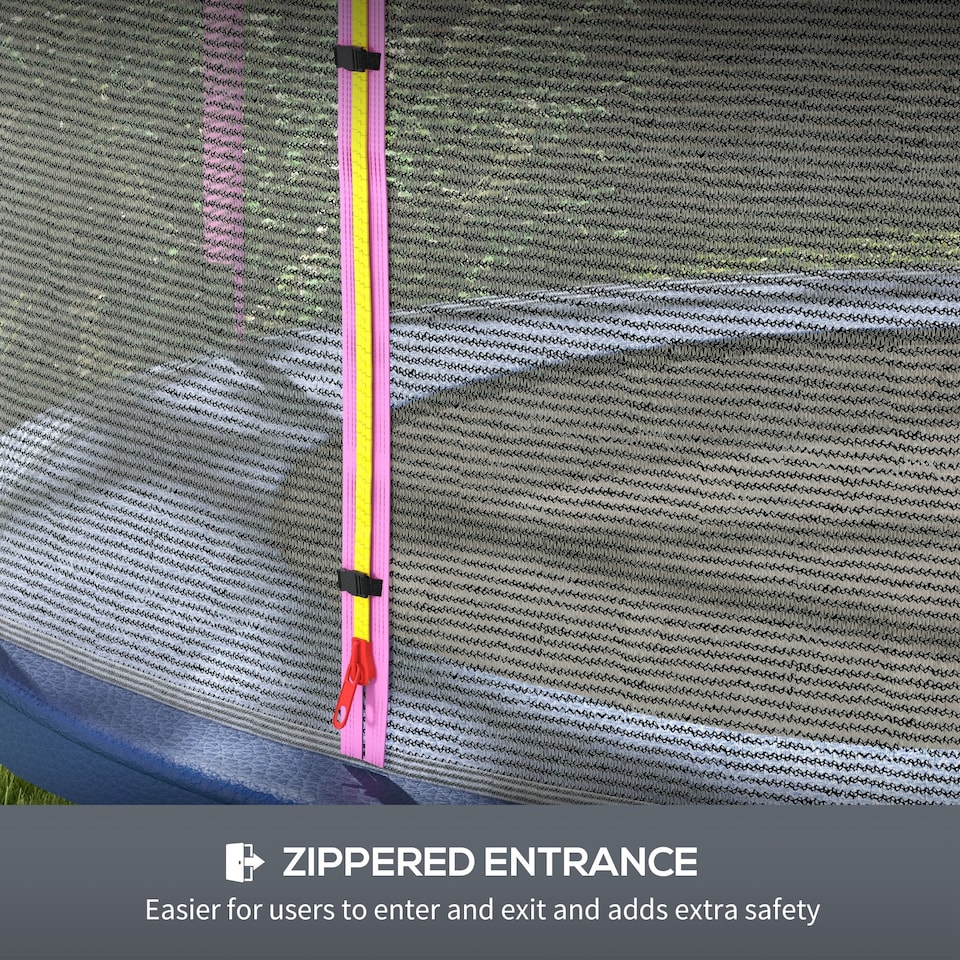 image 1 of SPORTNOW 8ft Trampoline Net Replacement Safety Net with Zipped Door, Blue