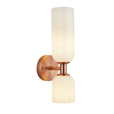 OPALE GLASS WHITE WALL LIGHT COPPER