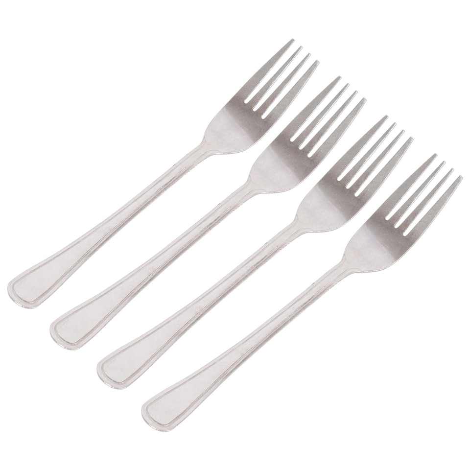image 1 of Ashley Stainless Steel Dinner Forks - Pack of 4 | Silver | Silver