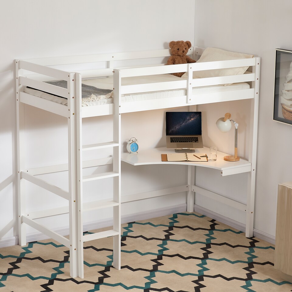 image 1 of Vida Designs Sydney Bunk Bed With Desk, 3ft Single Bed, White, 90 x 190cm