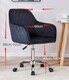 image 5 of Office Chair black velvet swivel with arms and wheels leisure home desk computer