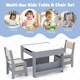 image 10 of COSTWAY Kids Table & Chairs Set 4 in 1 Toddler Table Grey