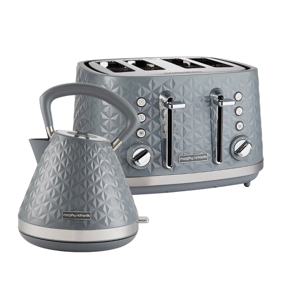 image 1 of Morphy Richards Vector Kettle And Toaster Grey Bundle Grey