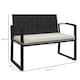 image 3 of Outsunny 2 Seater Rattan Garden Bench, Outdoor Bench with Cushion, PE Wicker Garden Loveseat with Armrests, Galvanised Steel Frame for Patio, Park, Black