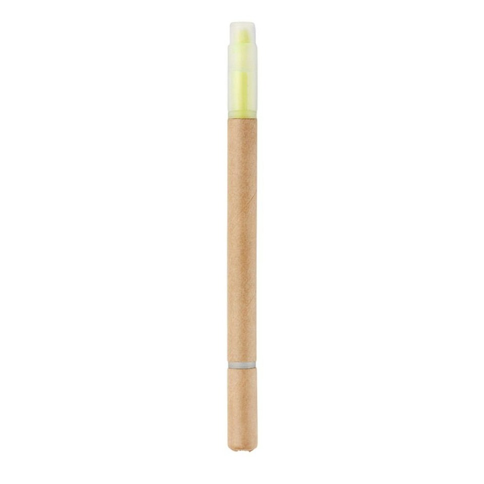 image 1 of MidOcean Duo Paper 2 in 1 Recycled Carton Highlighter Pen - Yellow - One Size