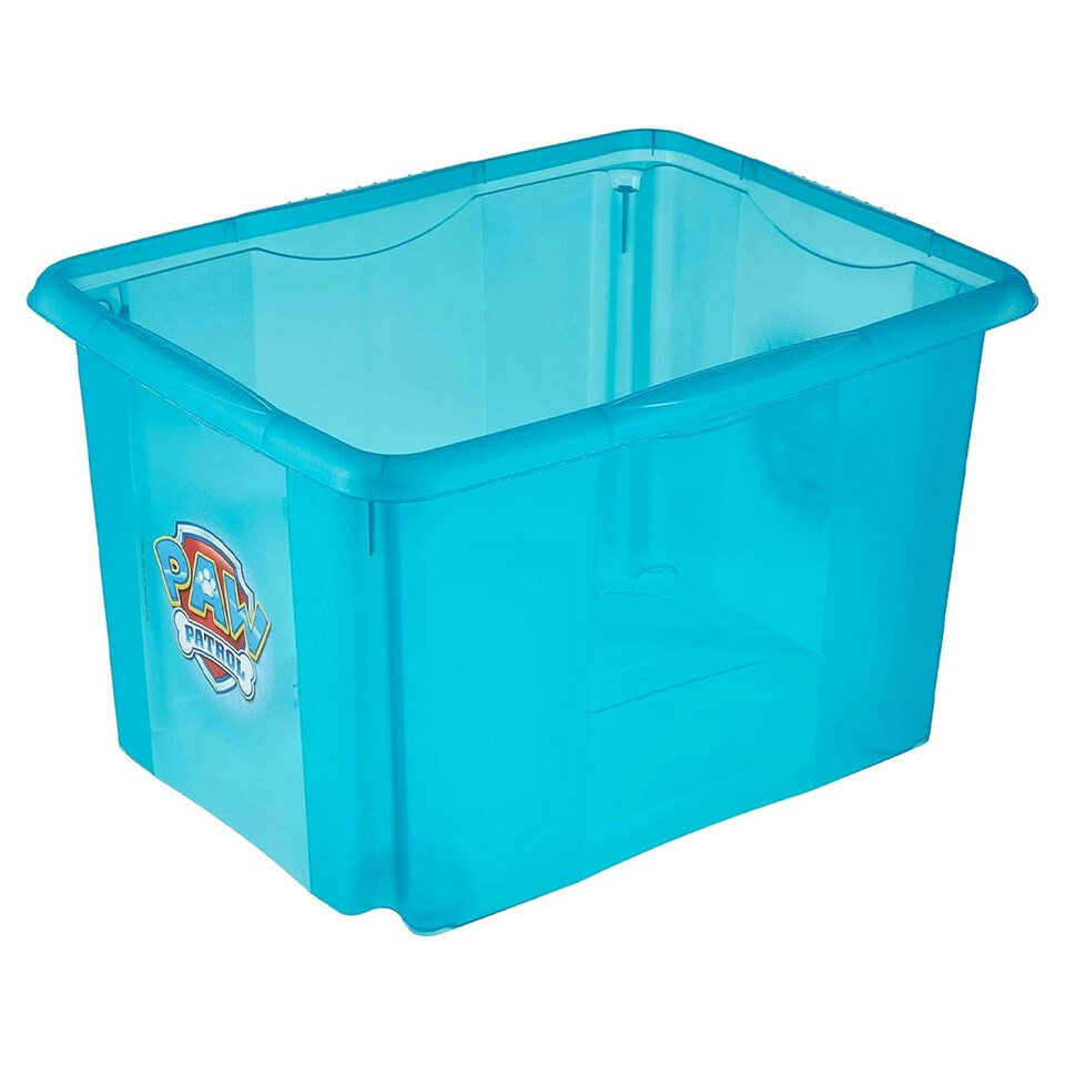image 1 of Keeeper Paw Patrol Turn Around Stackable Box with Lid 30 Litre Blue Transparent