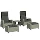 image 9 of Outsunny 5 PCs Rattan Garden Furniture Set with Reclining Chairs, Grey