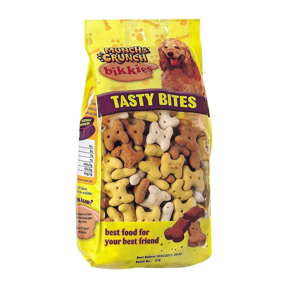 image 1 of Munch & Crunch Bikkies Tasty Bites Dog Snacks - Multicoloured - 350g