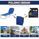 image 4 of Outsunny Folding Chair Sun Lounger w/ Sunshade Garden Recliner Hammock Blue