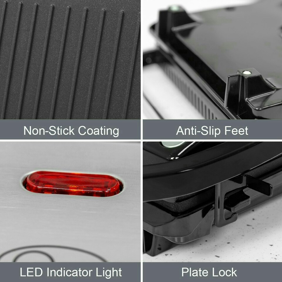 image 1 of Quest Compact Sandwich Toaster, Panini Press & Health Grill