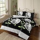 image 1 of Luxury Floral Rosaleen Printed Flowers Easy Care Duvet Cover Set Clear | Black/White | Super King